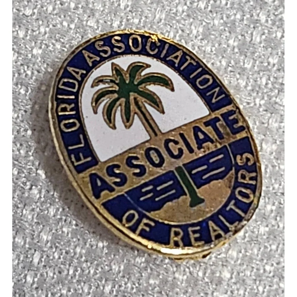Vtg REALTOR Florida‎ Official Lapel Pins Blue Gold Silver Collectible Set of 4